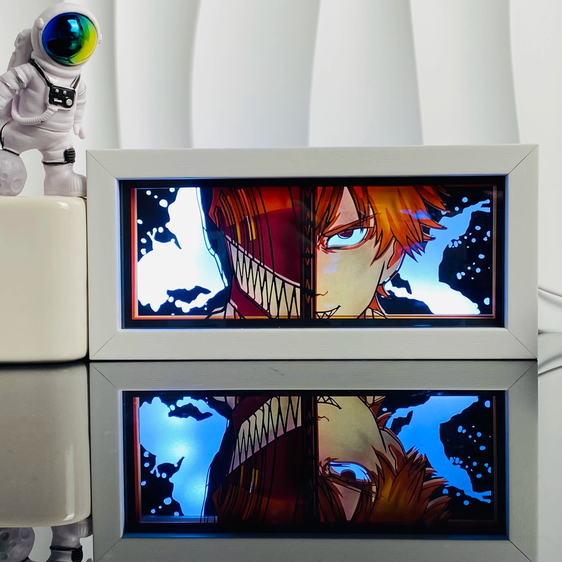 3D Anime Shadow Lightbox – LED Night Light with Wood Frame for Bedroom Decor & Gifts
