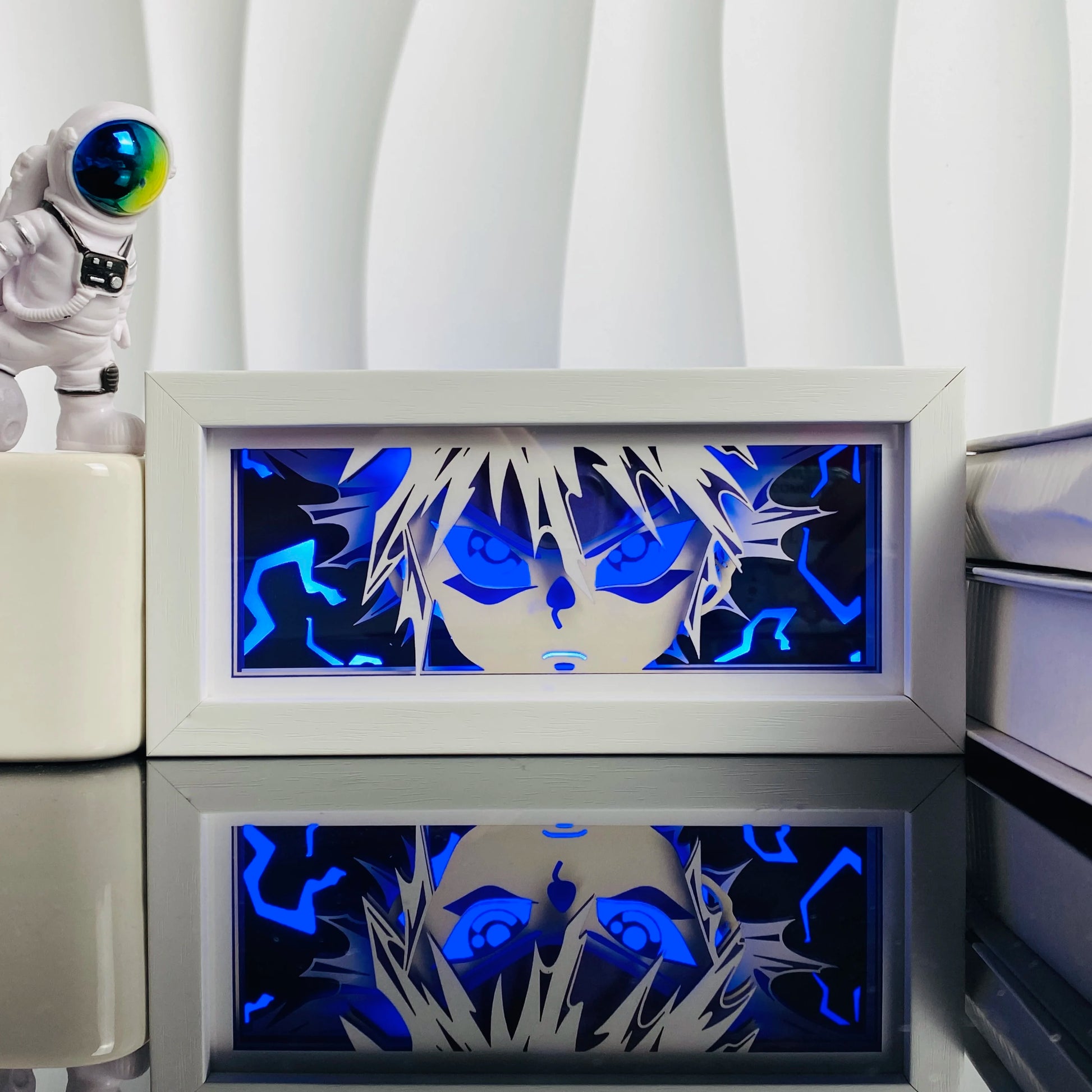 3D Anime Shadow Lightbox – LED Night Light with Wood Frame for Bedroom Decor & Gifts
