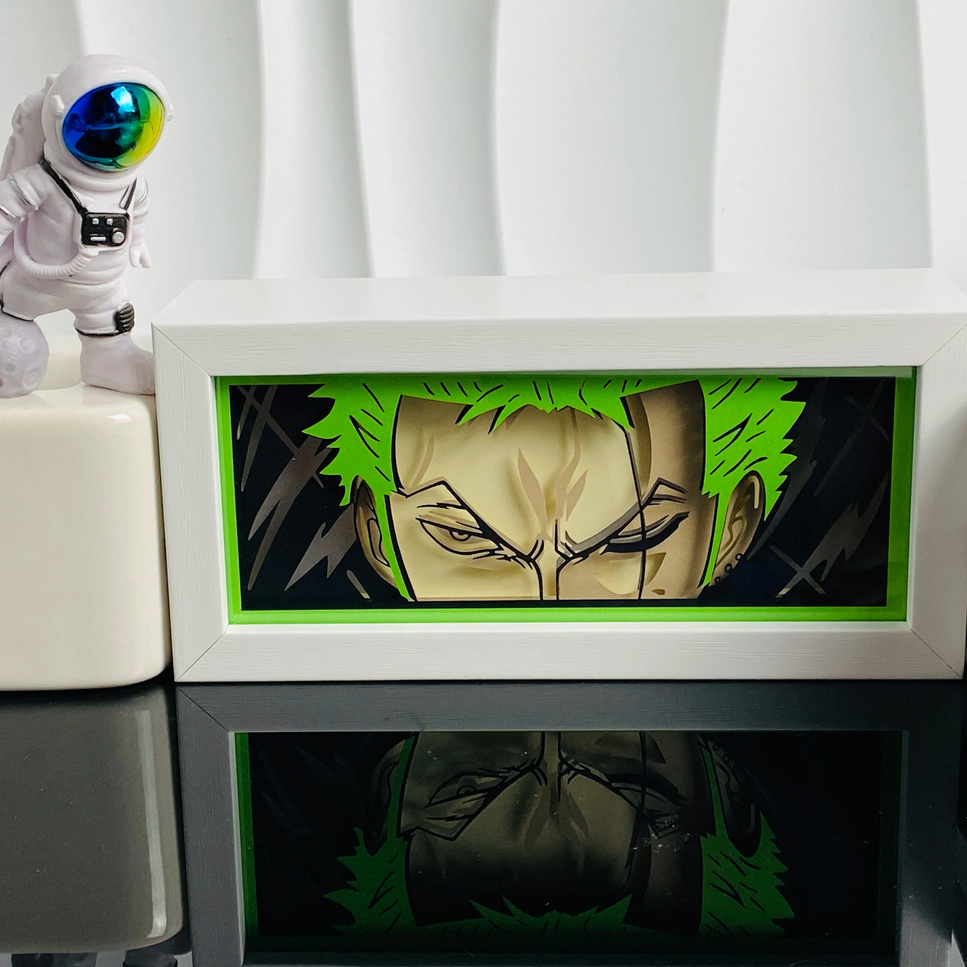 3D Anime Shadow Lightbox – LED Night Light with Wood Frame for Bedroom Decor & Gifts