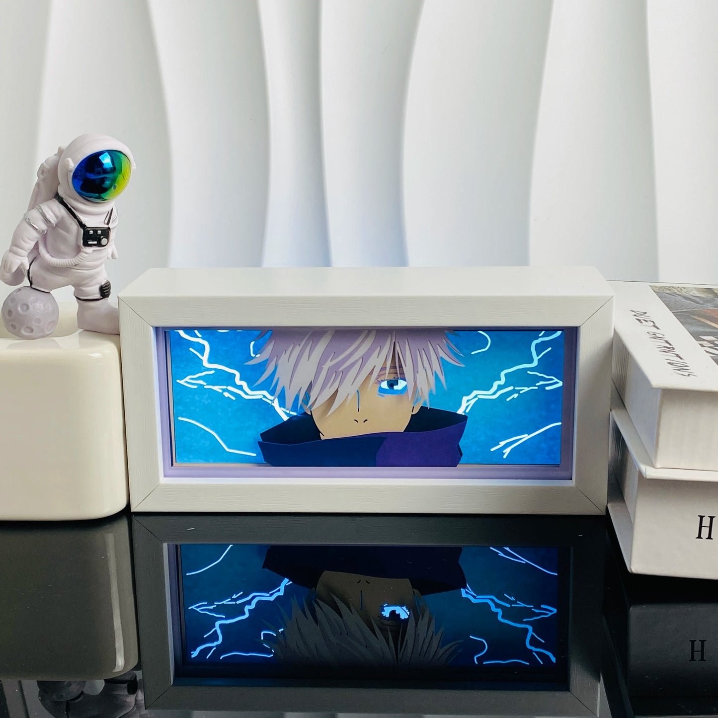 3D Anime Shadow Lightbox – LED Night Light with Wood Frame for Bedroom Decor & Gifts