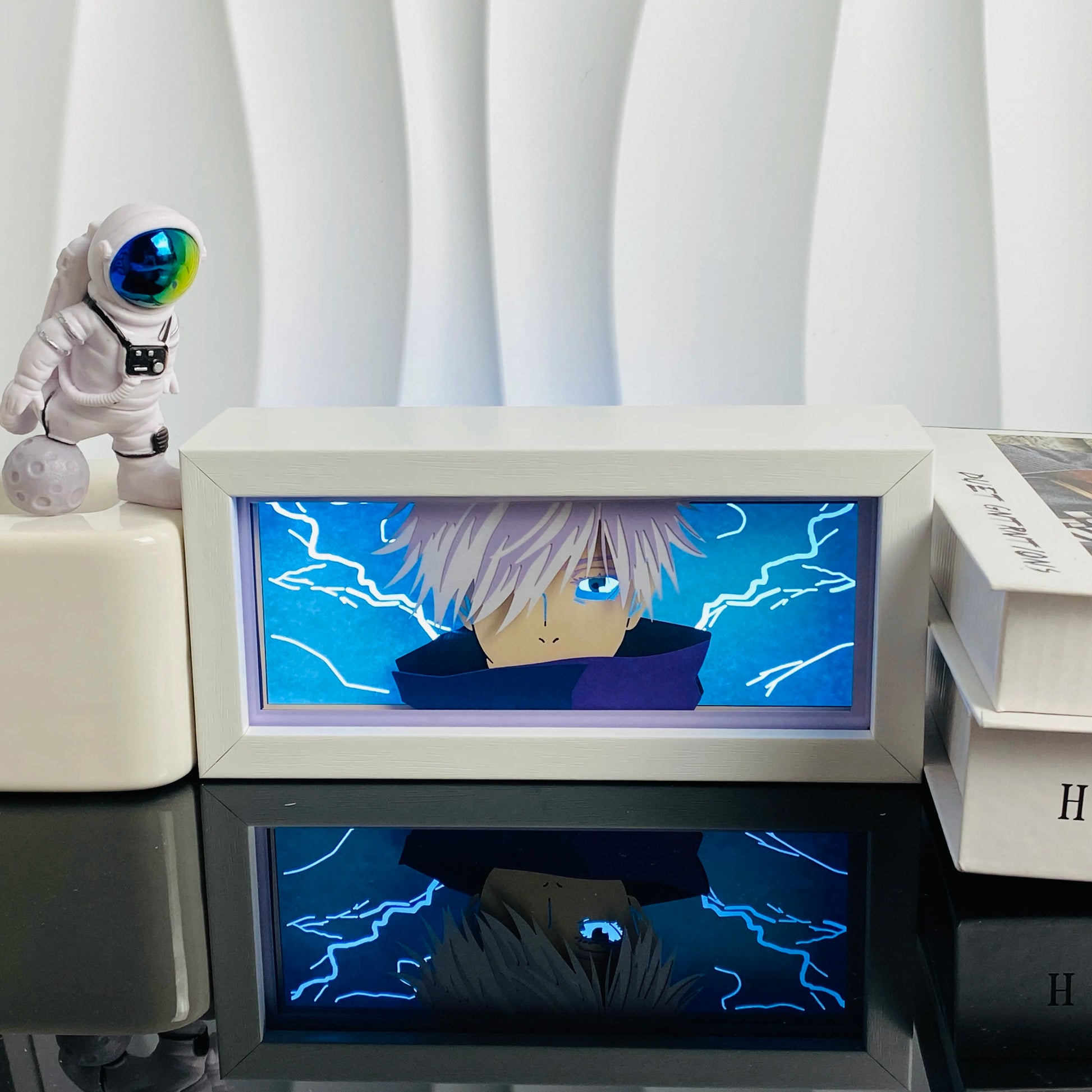 3D Anime Shadow Lightbox – LED Night Light with Wood Frame for Bedroom Decor & Gifts