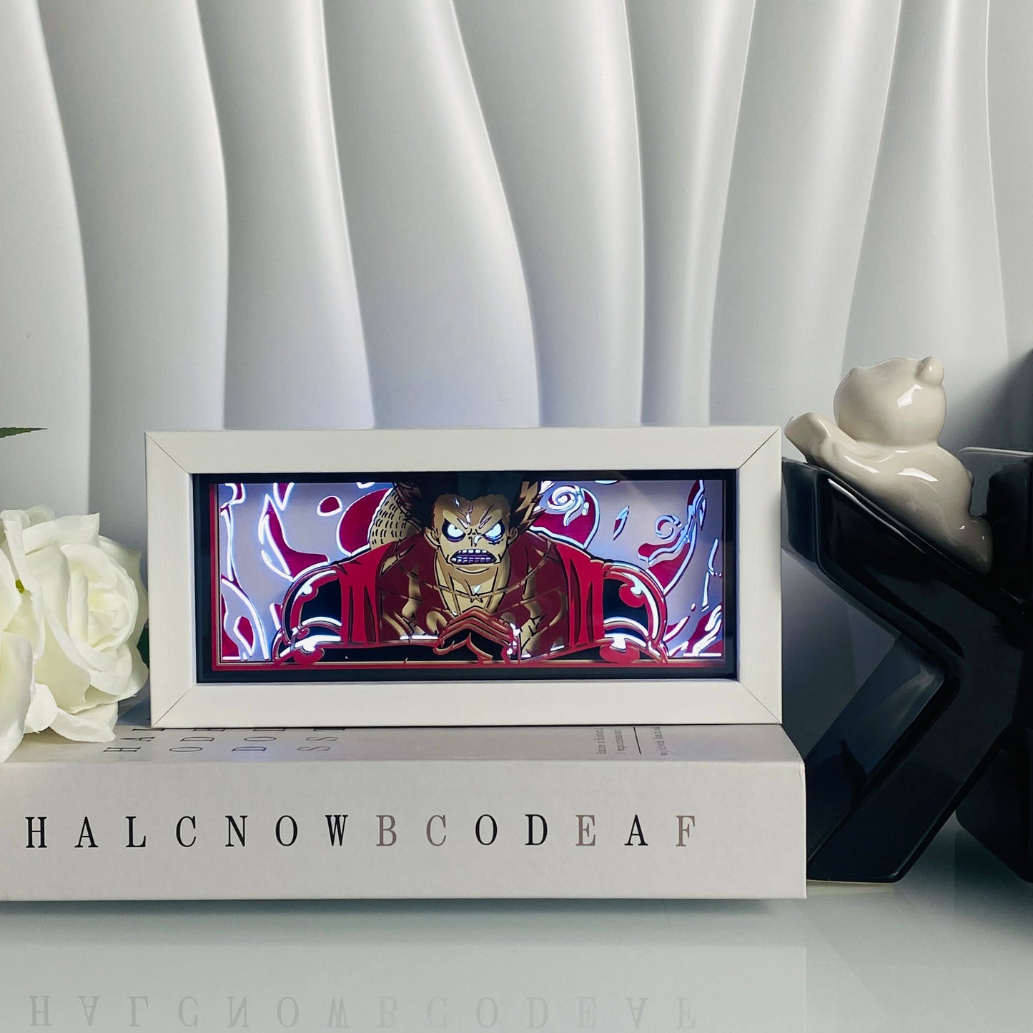 3D Anime Shadow Lightbox – LED Night Light with Wood Frame for Bedroom Decor & Gifts