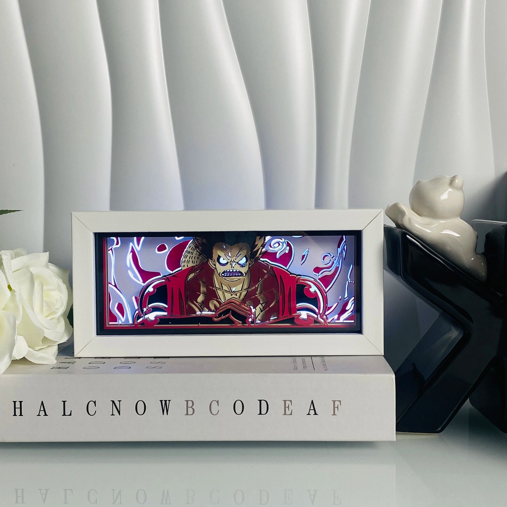 3D Anime Shadow Lightbox – LED Night Light with Wood Frame for Bedroom Decor & Gifts