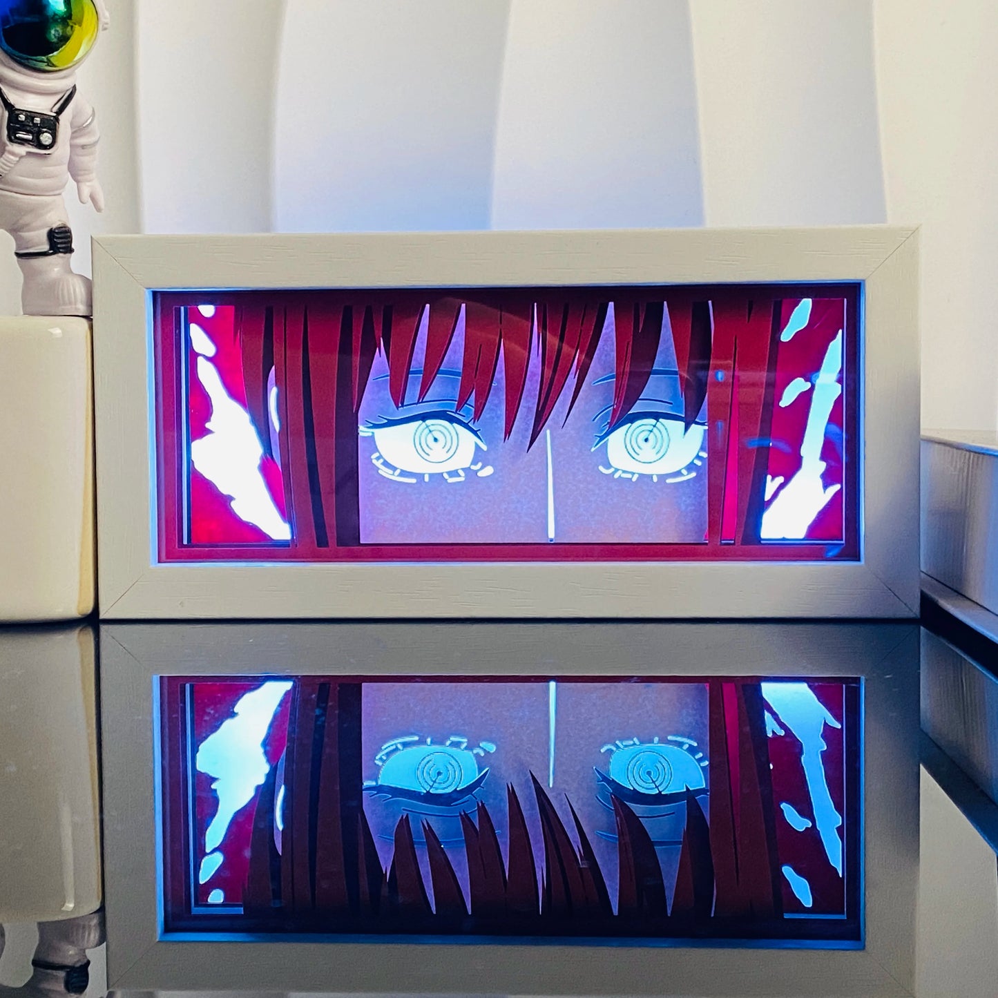 3D Anime Shadow Lightbox – LED Night Light with Wood Frame for Bedroom Decor & Gifts