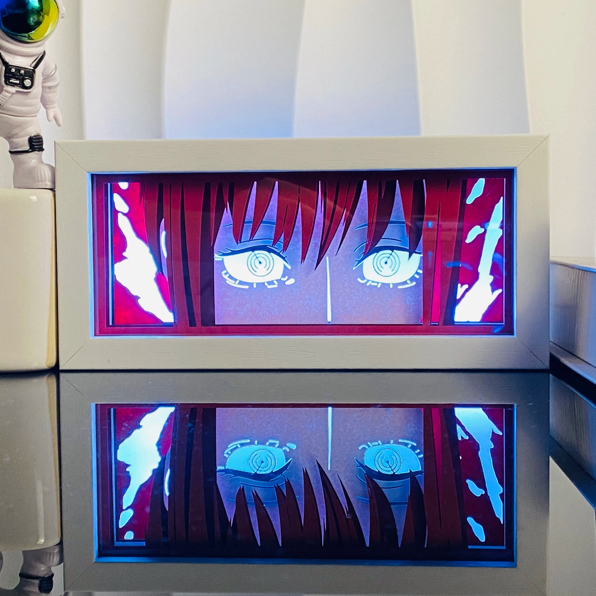 3D Anime Shadow Lightbox – LED Night Light with Wood Frame for Bedroom Decor & Gifts