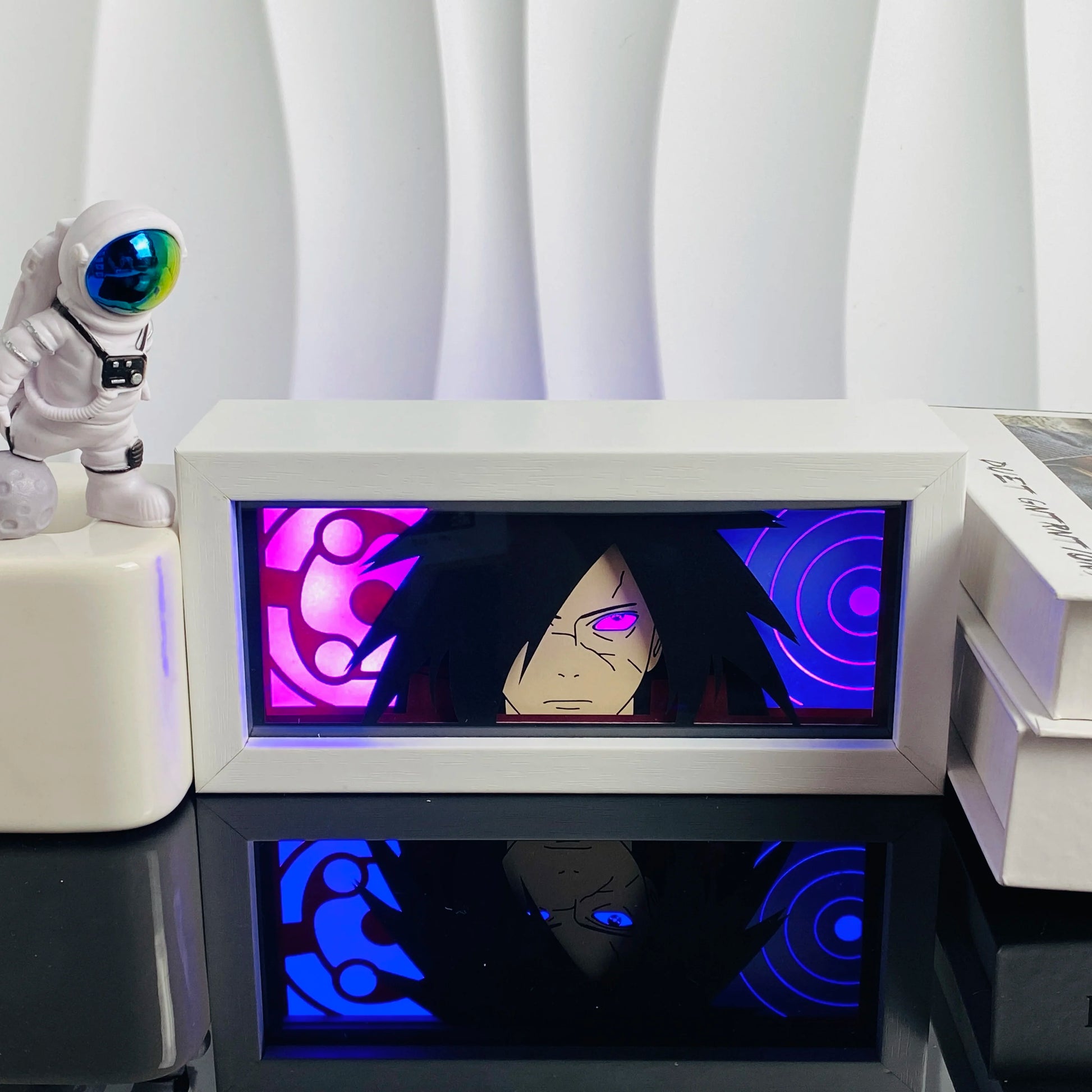 3D Anime Shadow Lightbox – LED Night Light with Wood Frame for Bedroom Decor & Gifts