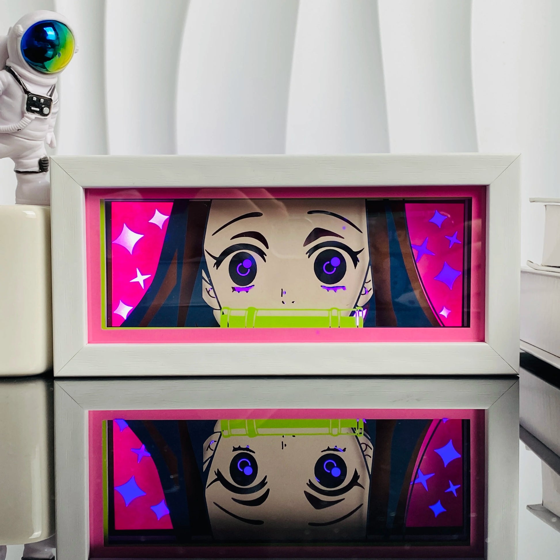 3D Anime Shadow Lightbox – LED Night Light with Wood Frame for Bedroom Decor & Gifts