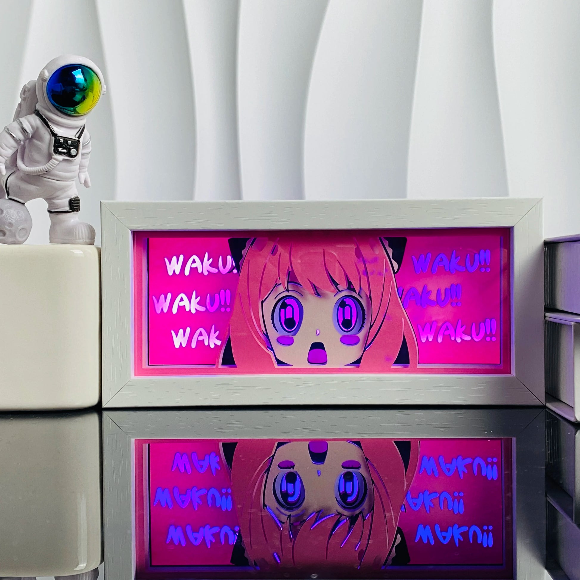 3D Anime Shadow Lightbox – LED Night Light with Wood Frame for Bedroom Decor & Gifts