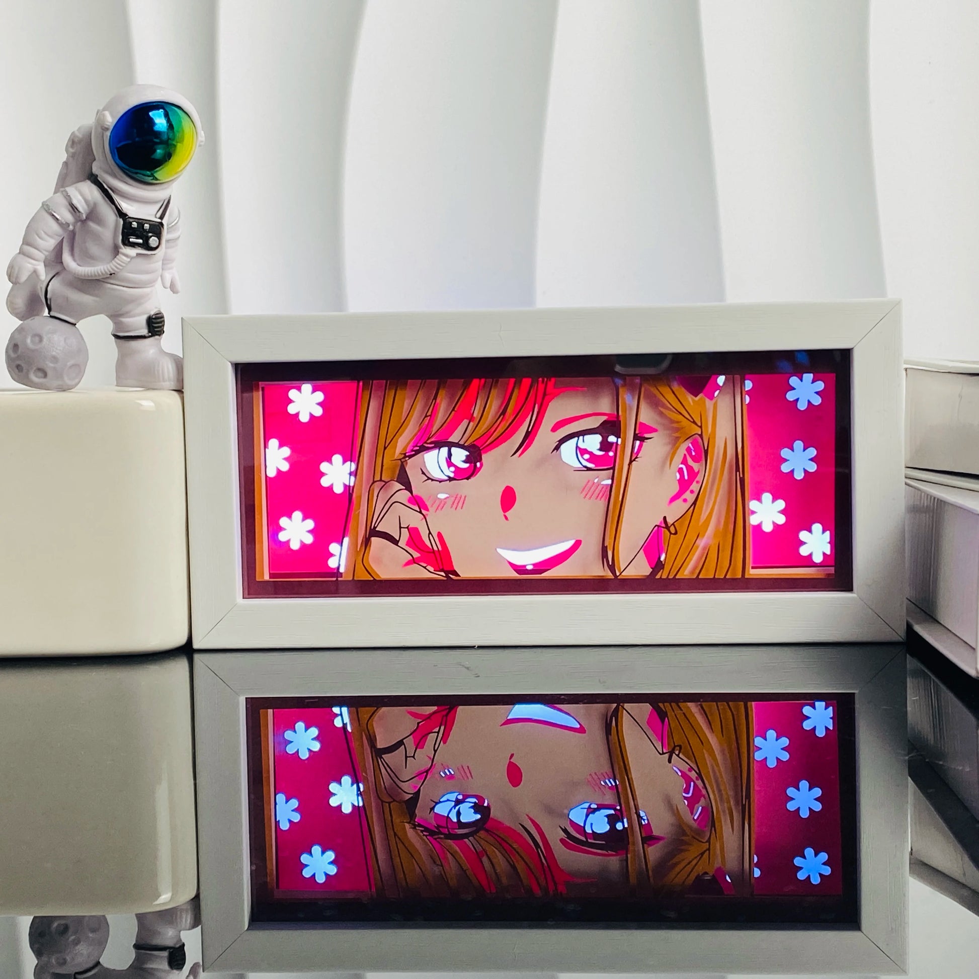 3D Anime Shadow Lightbox – LED Night Light with Wood Frame for Bedroom Decor & Gifts