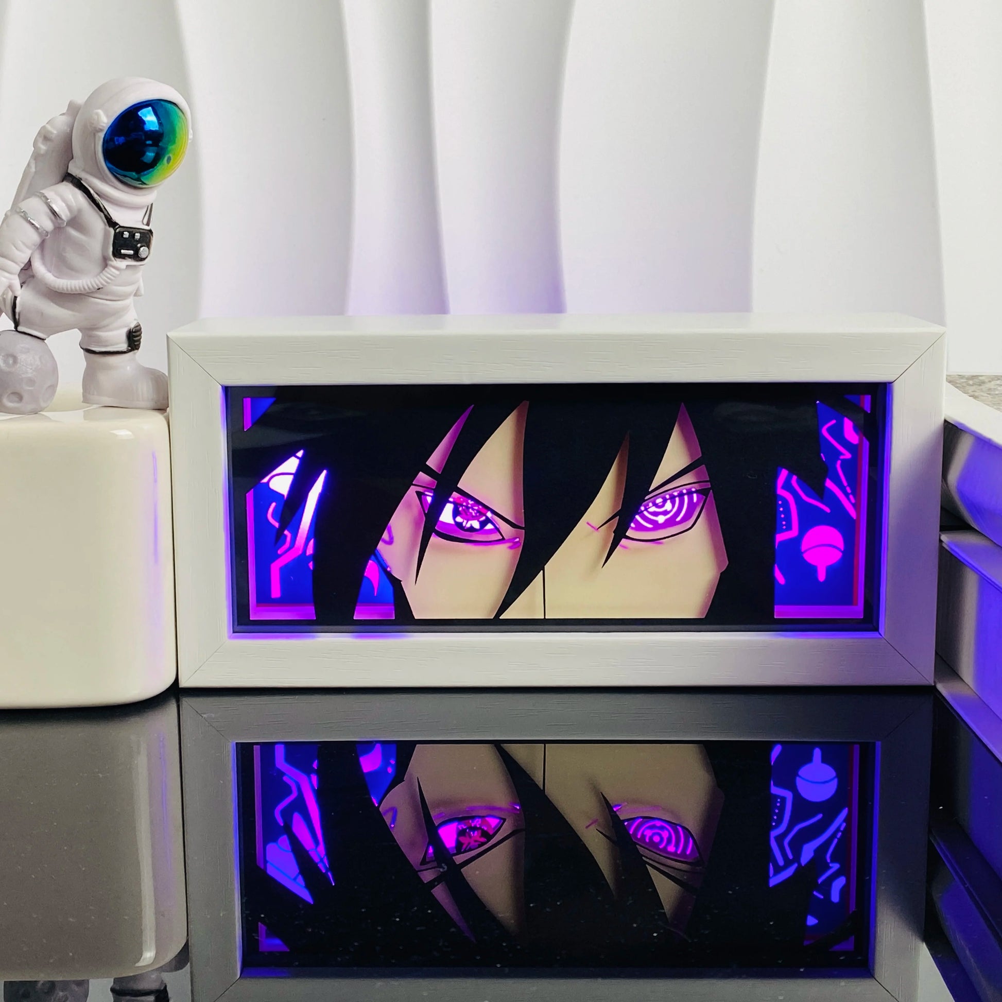 3D Anime Shadow Lightbox – LED Night Light with Wood Frame for Bedroom Decor & Gifts