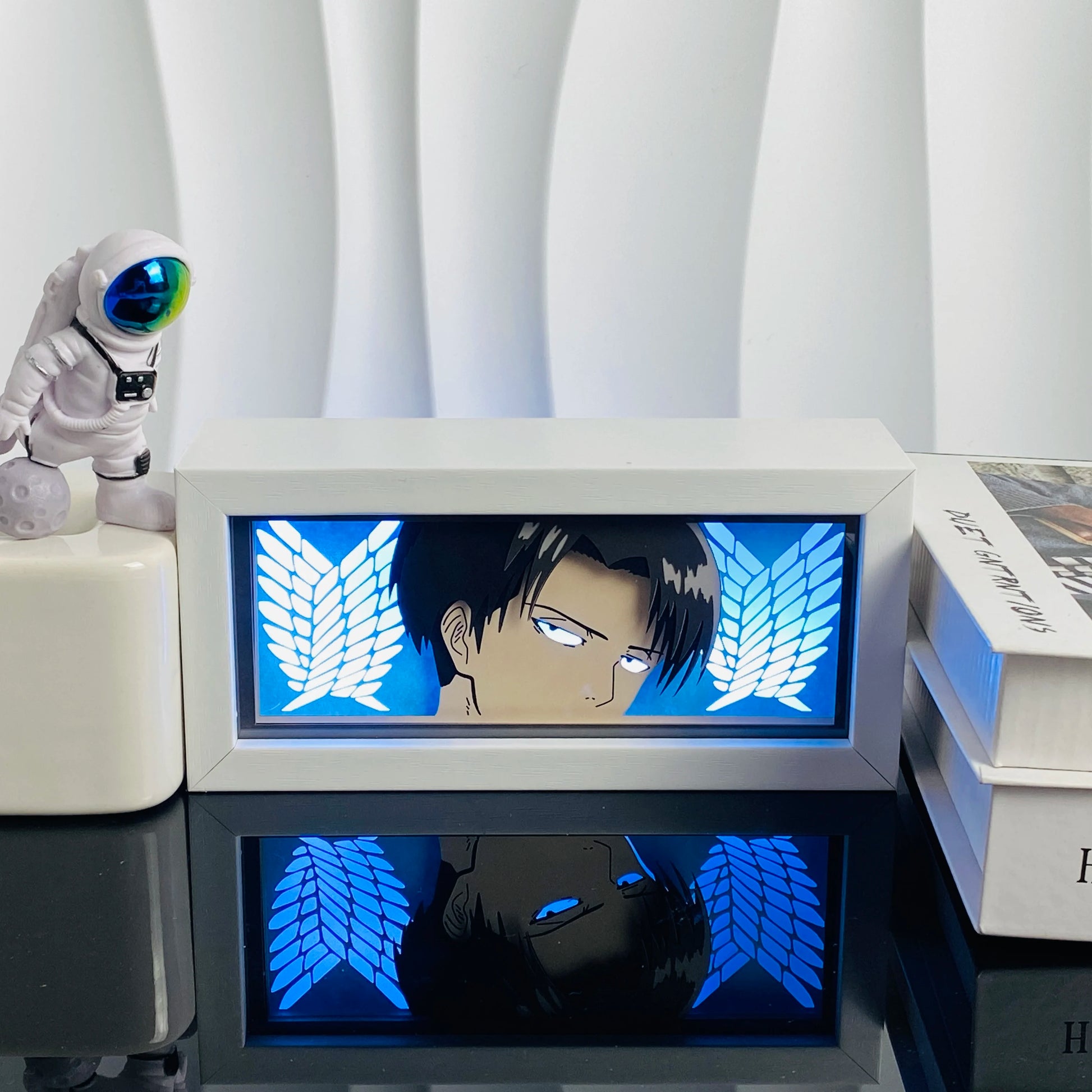 3D Anime Shadow Lightbox – LED Night Light with Wood Frame for Bedroom Decor & Gifts