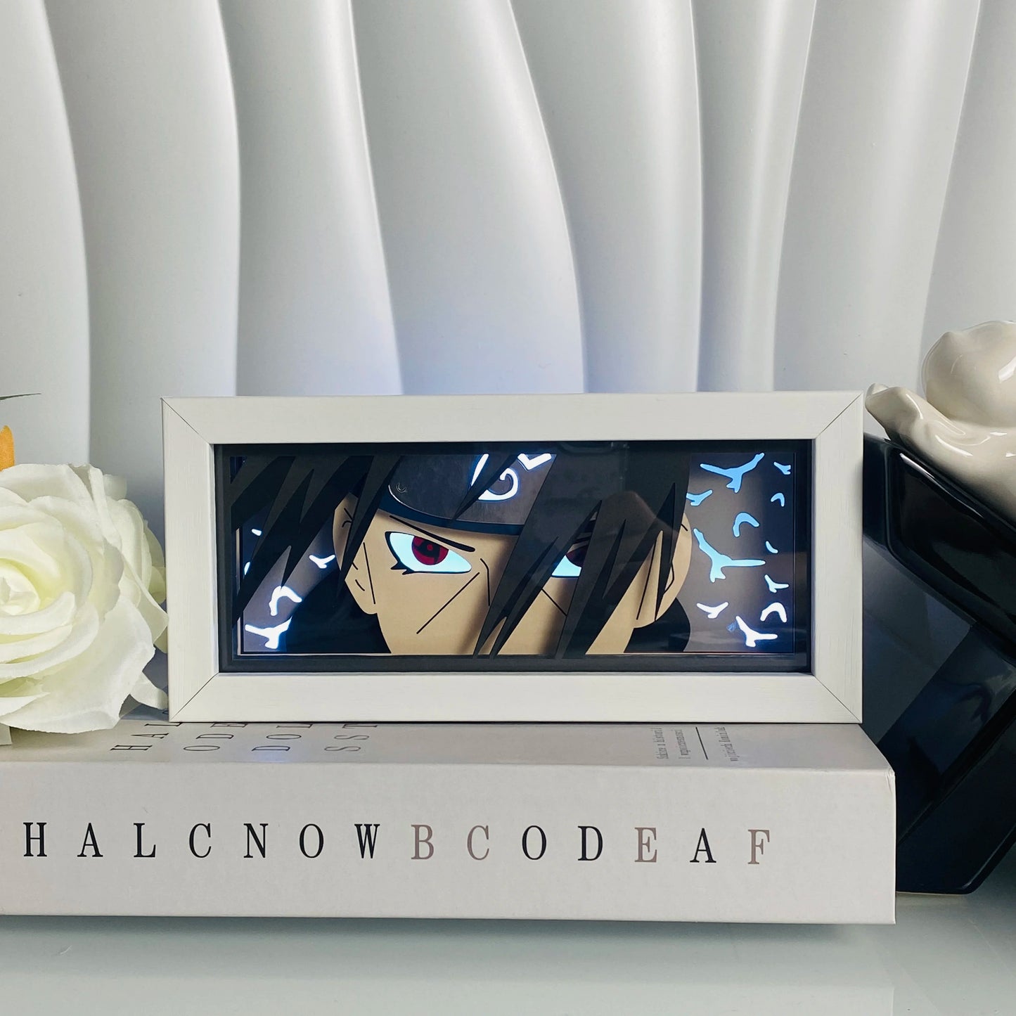 3D Anime Shadow Lightbox – LED Night Light with Wood Frame for Bedroom Decor & Gifts