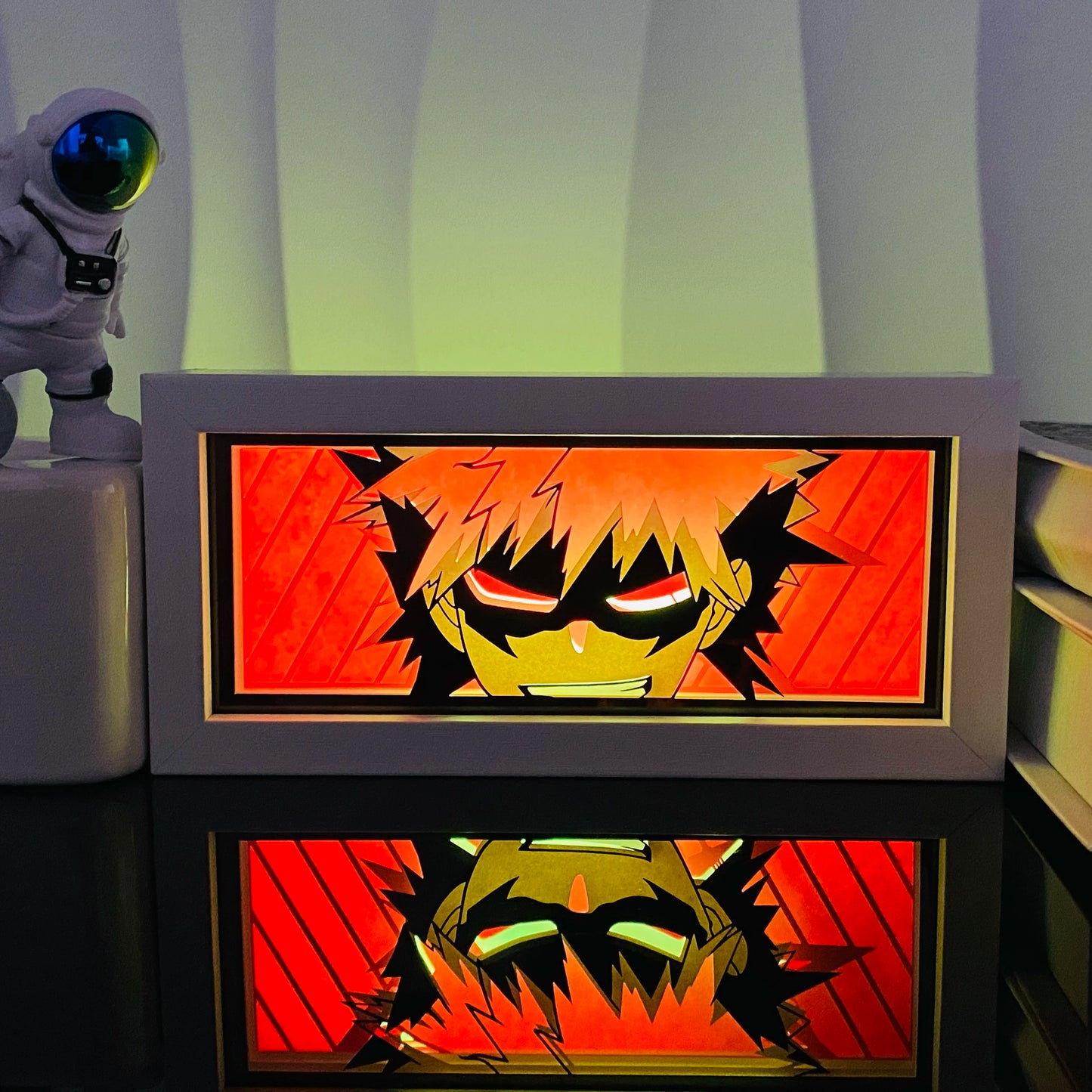 3D Anime Shadow Lightbox – LED Night Light with Wood Frame for Bedroom Decor & Gifts