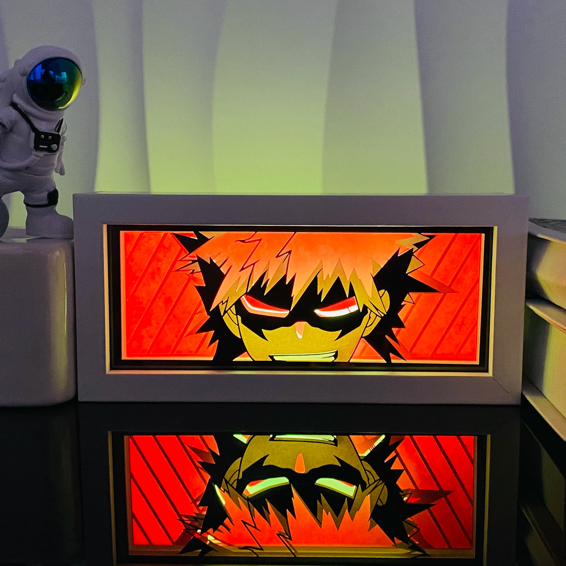 3D Anime Shadow Lightbox – LED Night Light with Wood Frame for Bedroom Decor & Gifts