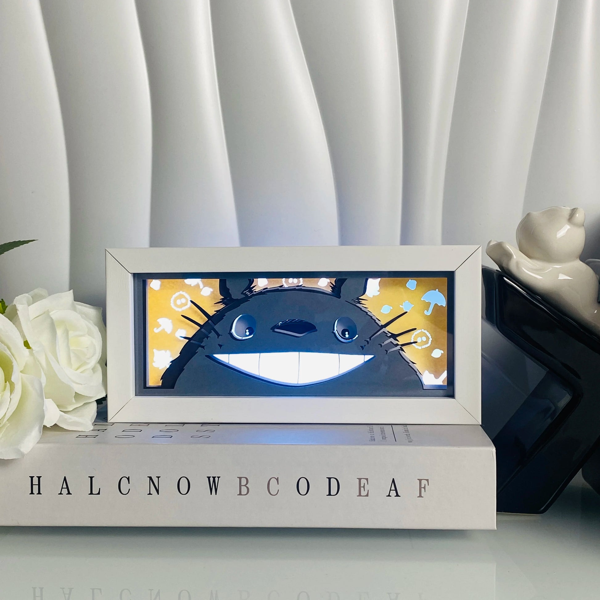 3D Anime Shadow Lightbox – LED Night Light with Wood Frame for Bedroom Decor & Gifts