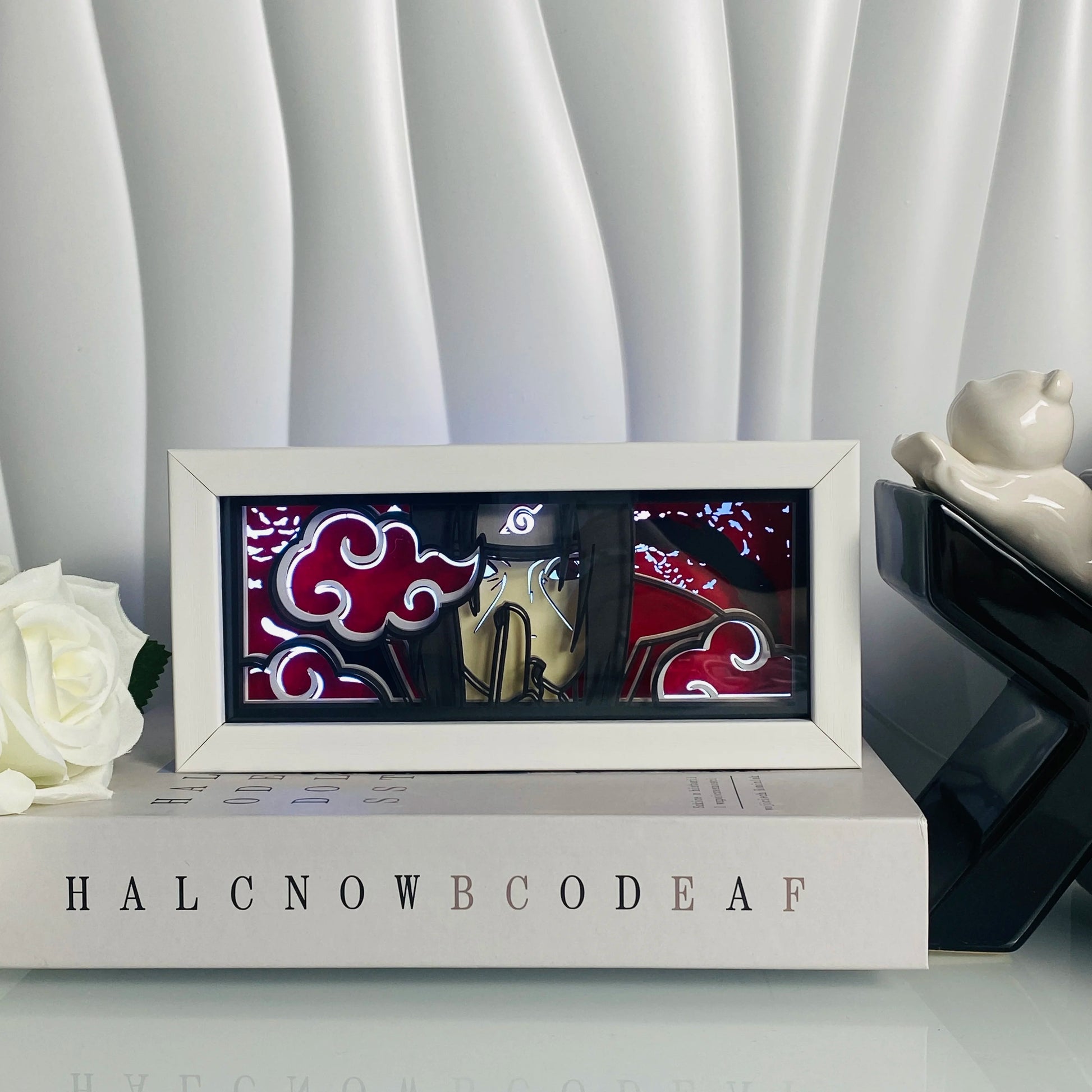 3D Anime Shadow Lightbox – LED Night Light with Wood Frame for Bedroom Decor & Gifts